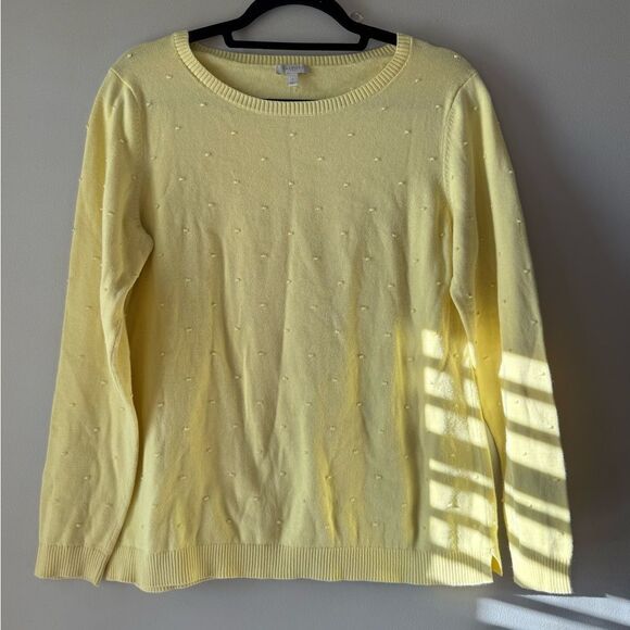 Talbots 100% Cotton Yellow Knit Sweater Size Small - Picture 4 of 7